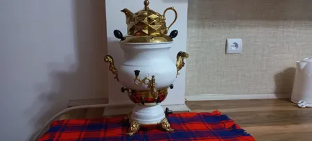 سماور گازی مدل a2 عدسی سفیدمات گنجایش 4 لیتر