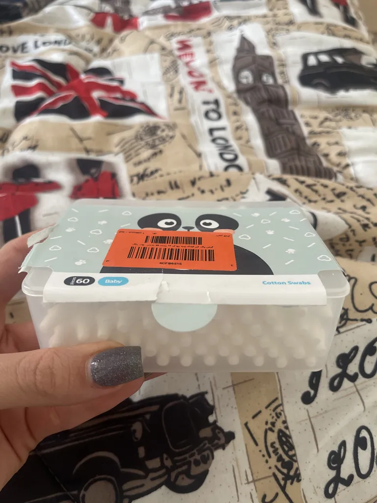 گوش پاک کن کودک پنبه ریز کد 77 بسته 60 عددی