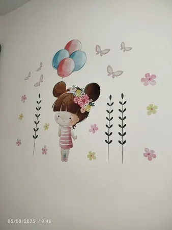 استیکر دیواری کودک راتیانا مدل happy_girl