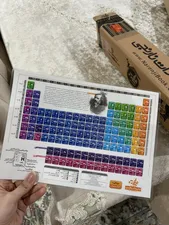 تجریه خرید پوستر آموزشی نارنجی طرح جدول تناوبی مندلیف مدل D4 سایز A4