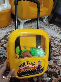 ست اسباب بازی ابزار نجاری مدل چمدانی چرخ دار