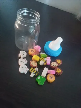 پاک کن طرح حیوانات مدل شیشه شیر کد 12 مجموعه 20 عددی