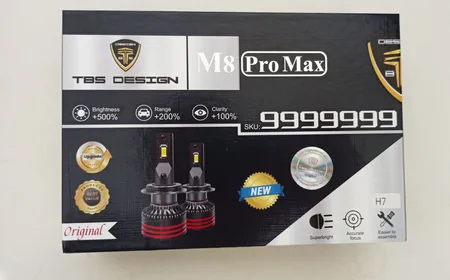 هدلایت تی بی اس دیزاین مدل M8 Pro Max پایه H7 بسته 2 عددی