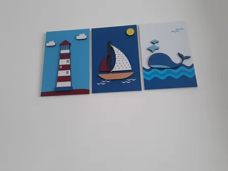 تابلو برجسته کودک ژیوار مدل Boat And Sea
