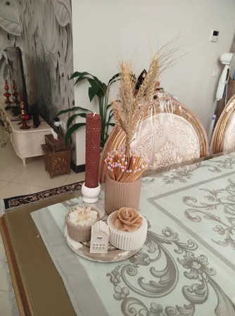 ست 6 تکه دکوری بتنی مدل رومیزی طرح باغ