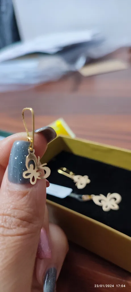 نیم ست طلا 18 عیار زنانه مایا ماهک مدل MS0682 طرح پروانه