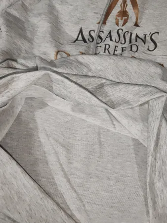 هودی مردانه طرح Assassins کد S436 رنگ طوسی