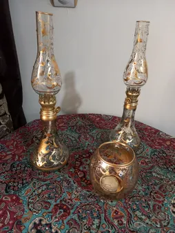 چراغ گردسوز مدل V100 بسته 2 عددی به همراه جاشمعی