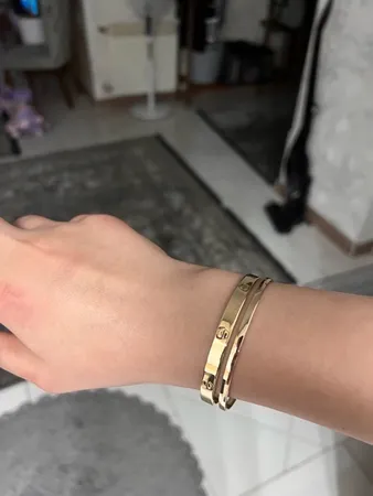 النگو طلا کم اجرت 18 عیار زنانه وی وی گلد گالری مدل آینه ای سایز 3