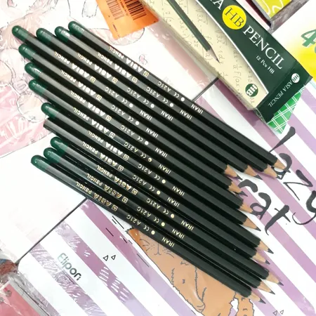 مداد مشکی آسیا مدل A21C بسته 12 عددی