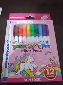 ماژیک رنگ آمیزی 12 رنگ کرونا مدل WATER COLOR PEN کد WH6996-12P