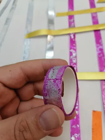 چسب نواری اکلیلی مدل Glitter بسته 10 عددی