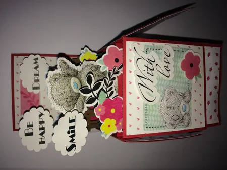 کارت پستال مدل خرس و گل