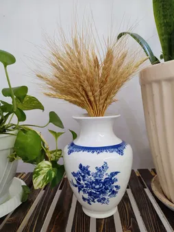 گلدان دکوری چینی زرین ایران مدل فلورانس سرمه ای سایز متوسط