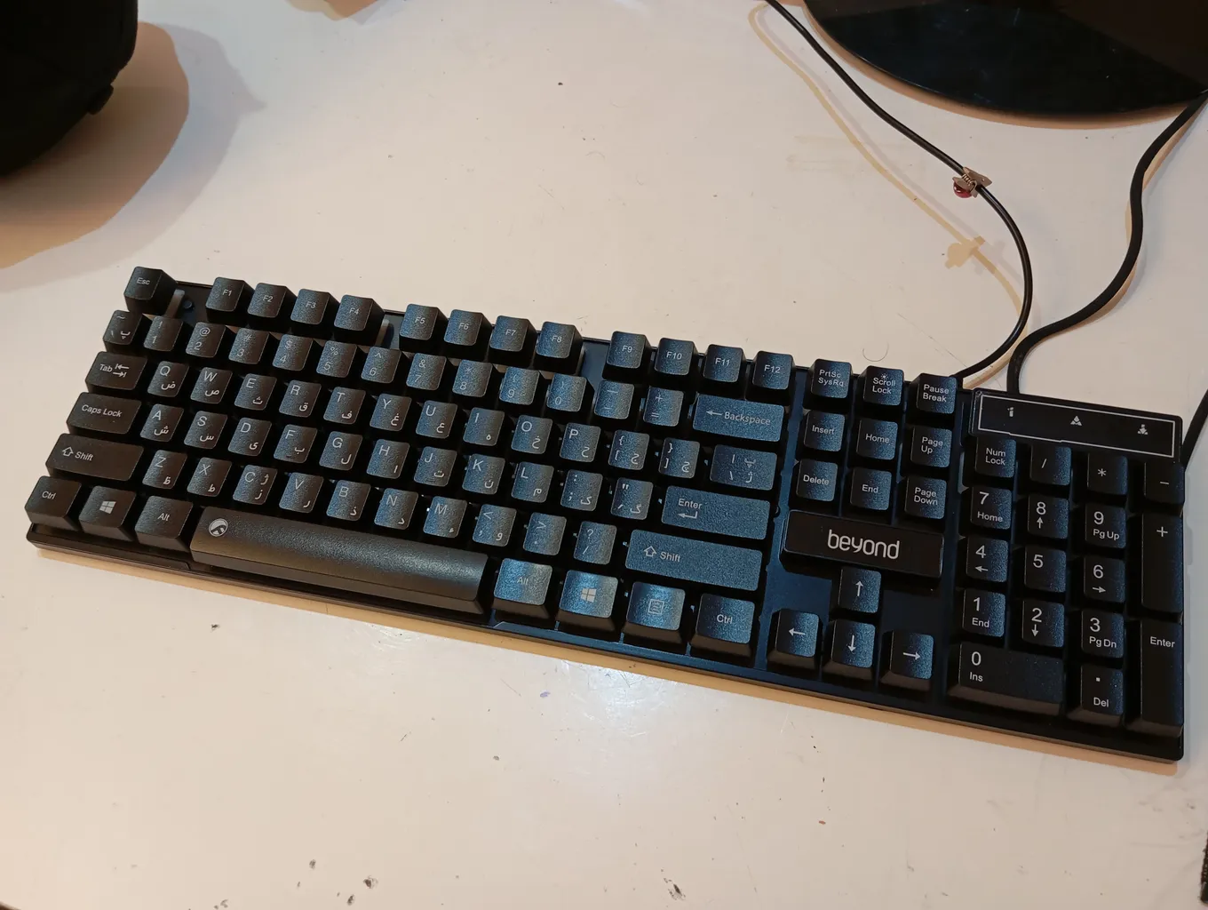 کیبورد بیاند مدل BK-7120 RGB، سوئیچ ممبران، Full-Size، نورپردازی LED RGB