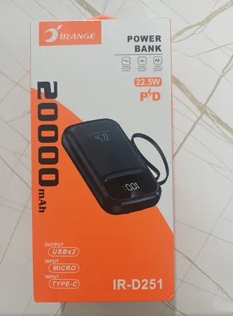 پاوربانک 22.5 وات آیرنج مدل IR- D251 ظرفیت 20000 میلی‌آمپرساعت