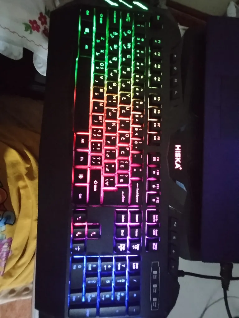 کیبورد گیمینگ هیسکا مدل HX-KEG400 RGB، سوییچ ممبران، Full-Size نورپردازی RGB