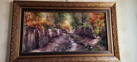 تابلو فرش ماشینی نقش نگار رضوی طرح کوچه باغ کد 1930CB