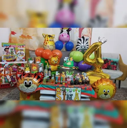 مجموعه 74 عددی تم تولد مستر تم طرح حیوانات جنگل کد 5