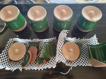 ظرف دیزی سفالی مدل یک نفره بسته 6 عددی