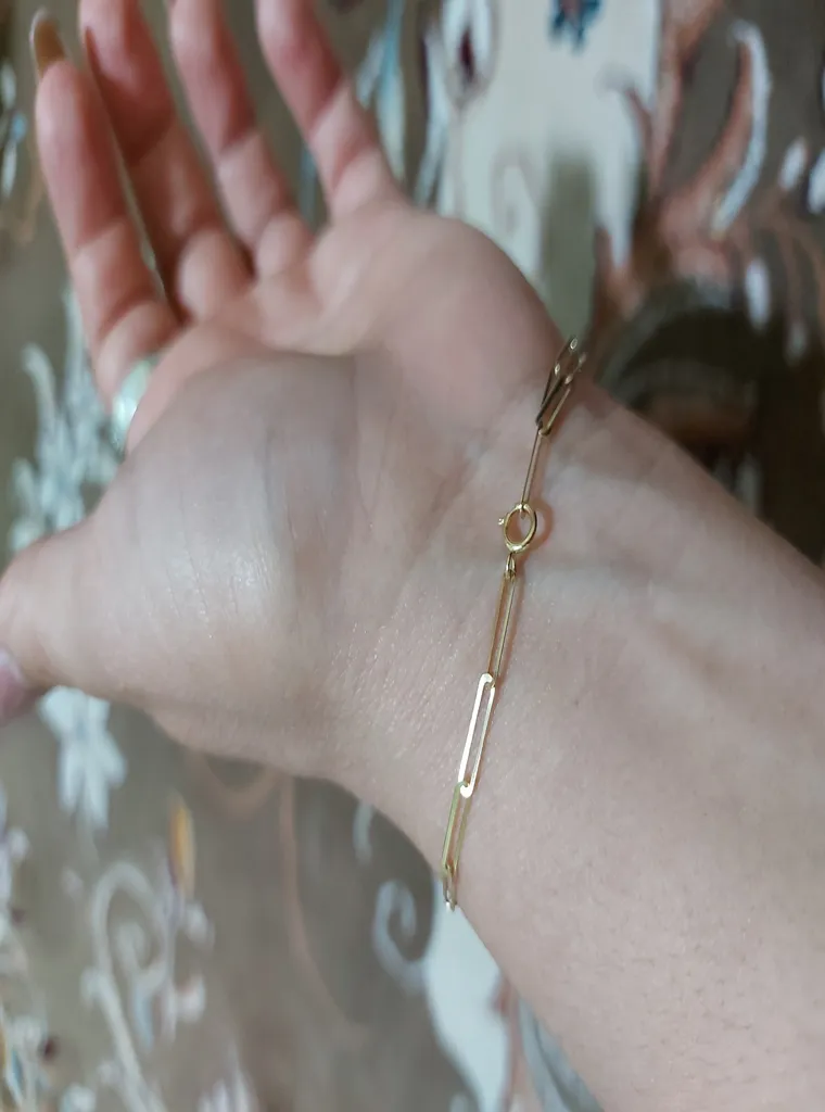 دستبند زنجیری طلا کم اجرت 18 عیار زنانه ماوی گالری مدل مدبر