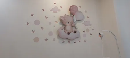 استیکر دیواری کودک راتیانا مدل girly bear بسته 16 عددی
