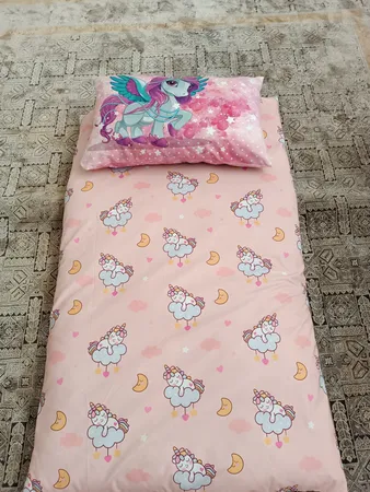 پارچه ملحفه پارچه باما مدل مخمل  طرح یونیکورن  کد 5011342