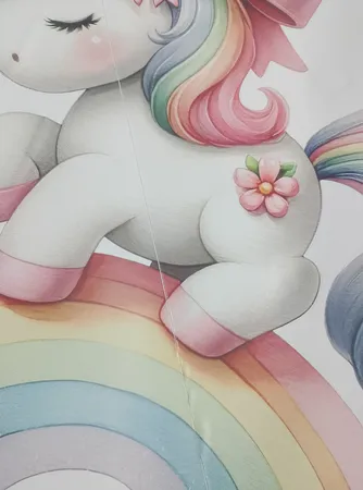 استیکر دیواری کودک راتیانا مدل rainbow unicorn