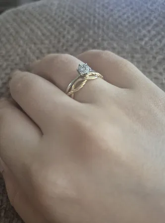 انگشتر طلا 18 عیار زنانه بان گالری مدل بافت دوتایی سایز 52