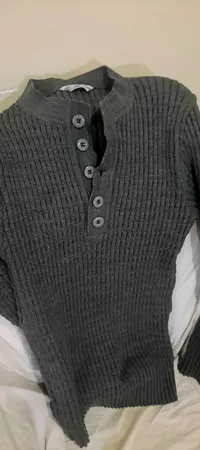 پلیور یقه ایستاده مردانه مدل دکمه دار