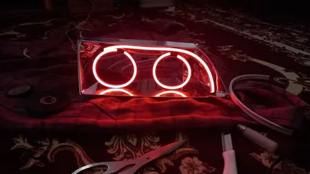 ریسه نئون فلکسی مدل v12 طول 50 سانتی متر