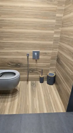 ست سرویس بهداشتی 5 پارچه مدل شیاردار چوب