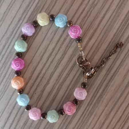 دستبند دخترانه مدل مهره ای زنجیری