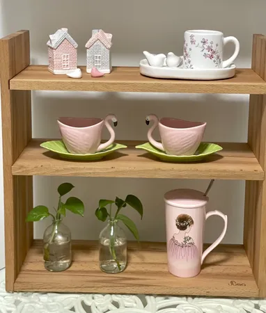 شلف رومیزی مهتاک دکور مدل چوبی