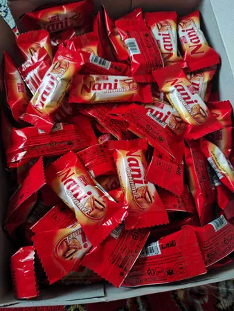 شکلات مغز دار نانی شیرین عسل -800 گرم بسته 100 عددی