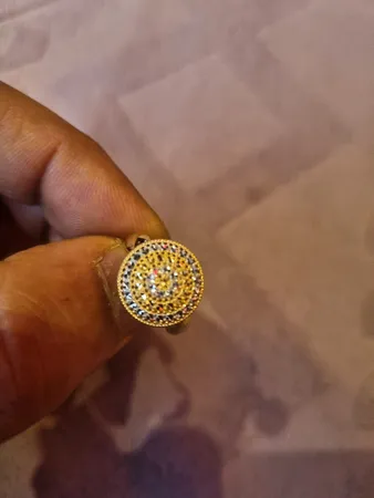 انگشتر طلا 18 عیار زنانه طلای مستجابی مدل گرد آوا کد 1 سایز 54