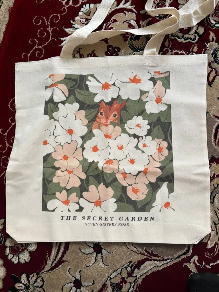 ساک خرید ترمه طراحان ایده مدل پترن گلدار سنجاب کد strm0629 - L