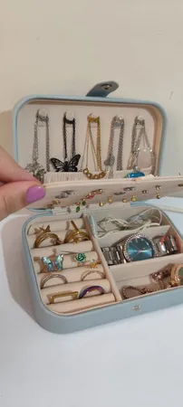 جعبه جواهرات مدل مسافرتی چرمی مستطیلی