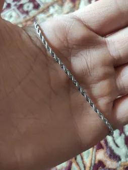 زنجیر مردانه مدل استیل طرح طنابی کد tan111