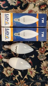 تجریه خرید لامپ ال ای دی 7 وات دلتا مدل شمعی پایه E14 بسته 5 عددی