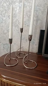 تجریه خرید جاشمعی مدل DE-NZ191 طرح مارپیچ ساده مجموعه 3 عددی