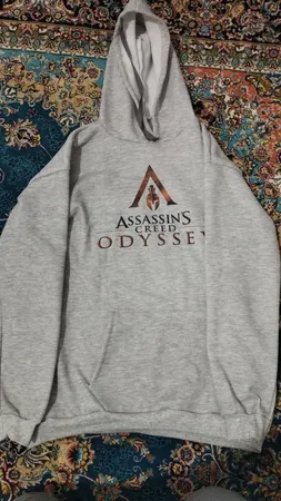 هودی مردانه طرح Assassins کد S436 رنگ طوسی