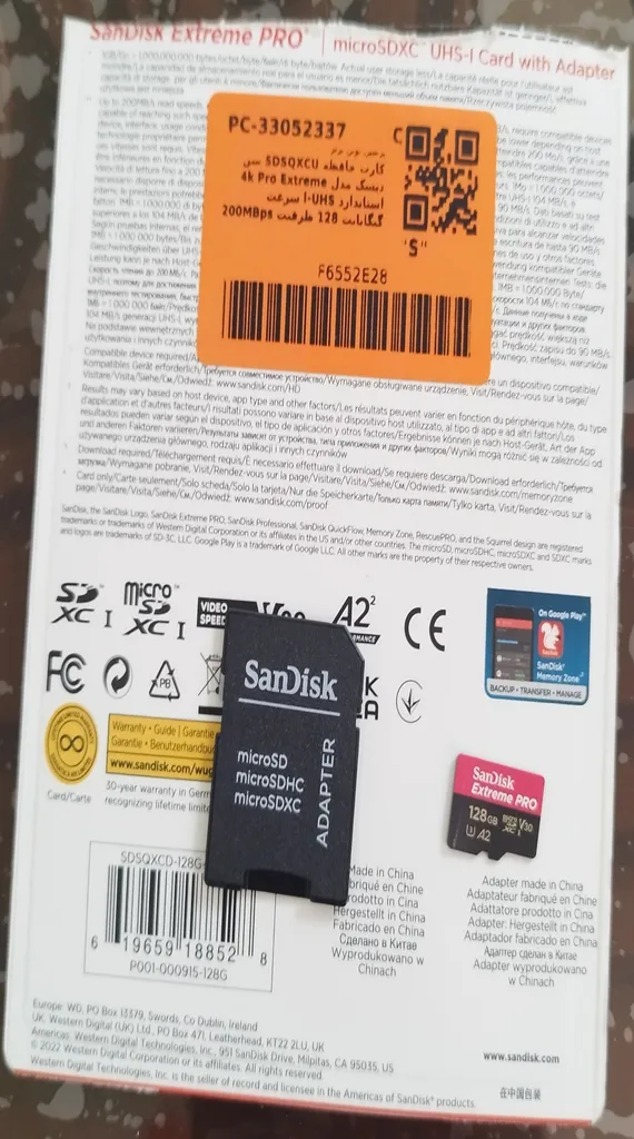 کارت حافظه SDSQXCU سن دیسک مدل Extreme Pro 4k استاندارد UHS-I سرعت 200MBps ظرفیت 128 گیگابایت