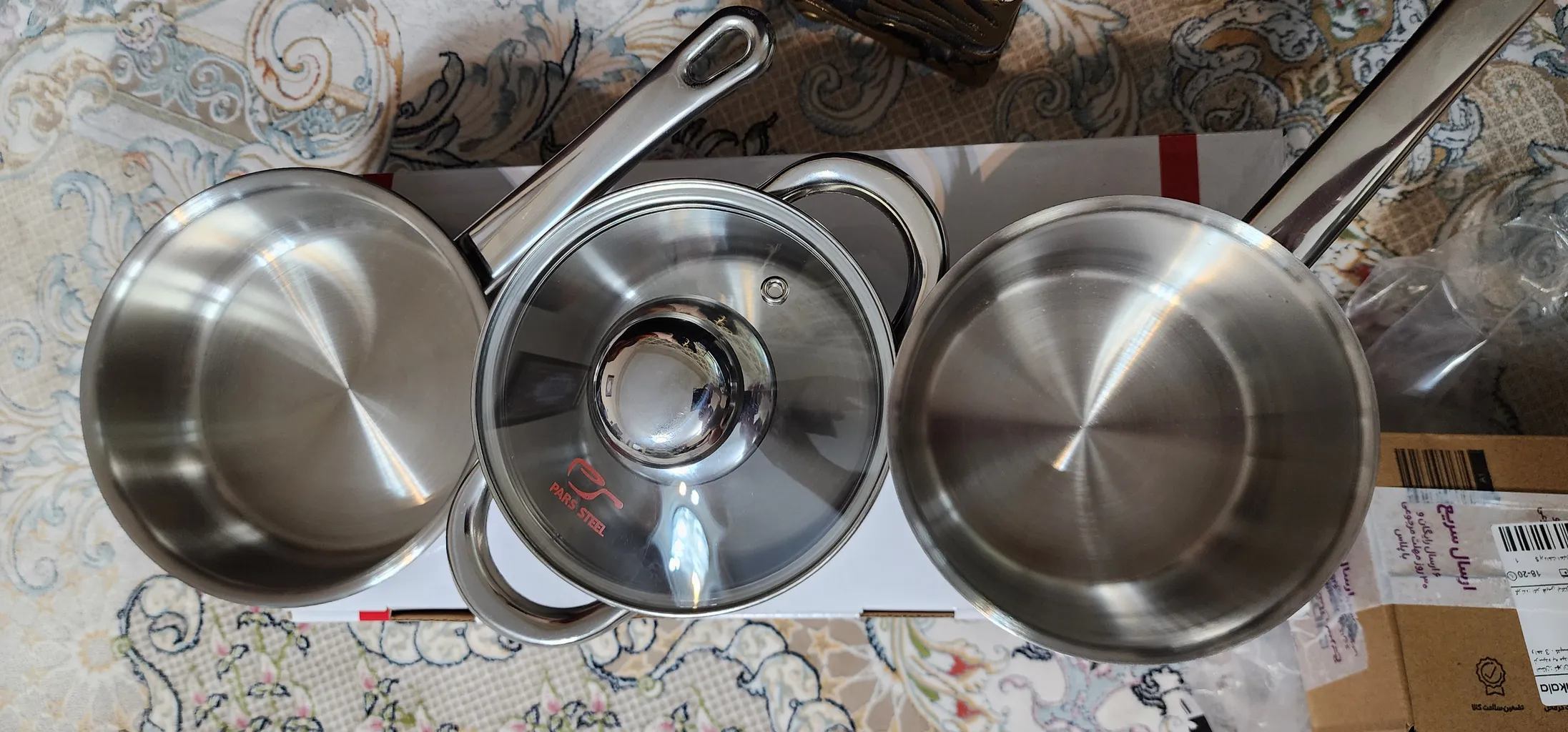 ست ظرف غذای کودک پارس استیل مدل Metal Handle