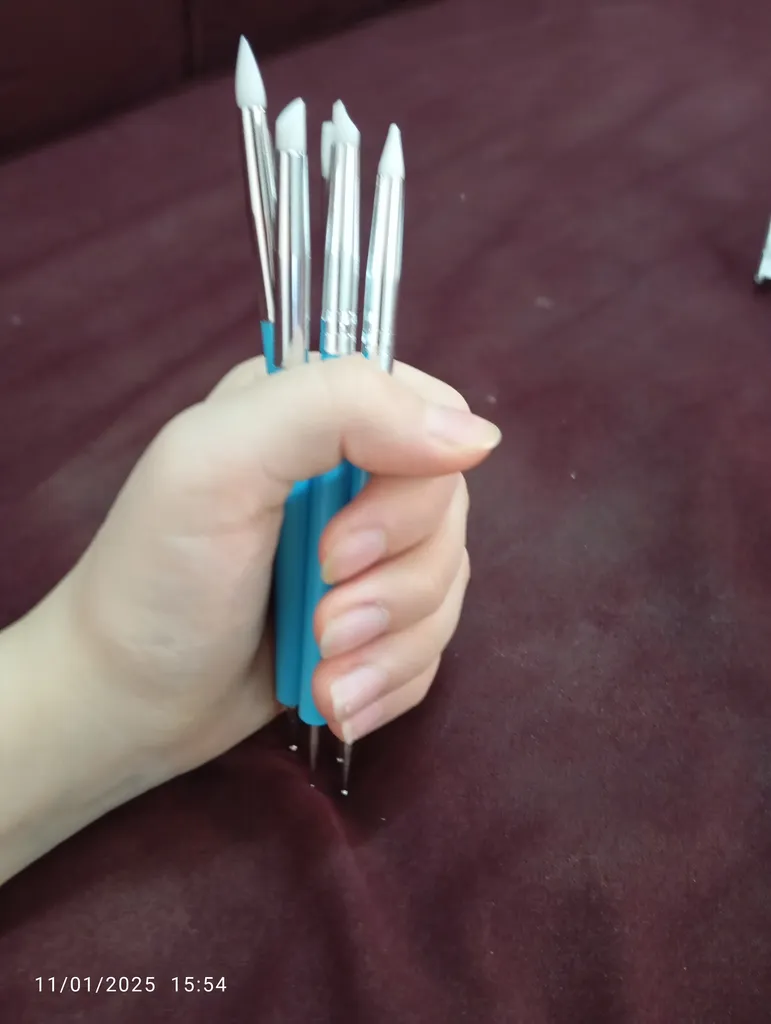 ابزار تزیین فوندانت به گز مدل قلم داتینگ و پیکر تراشی طرح دو طرفه مجموعه 5 عددی