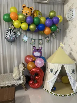 مجموعه 74 عددی تم تولد مستر تم طرح حیوانات جنگل کد 5