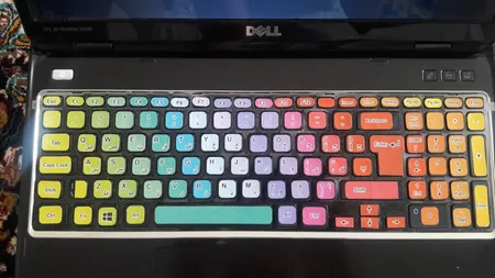 برچسب حروف فارسی کیبورد طرح پالت به همراه محافظ کیبورد مدل 15-I مناسب برای لپ تاپ 15.6 اینچ