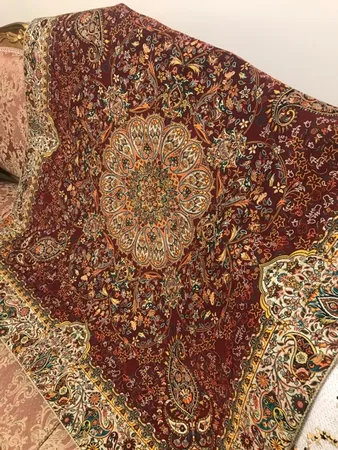 رومیزی ترمه نگین خاتم یزد طرح افشاری کد ZRSH