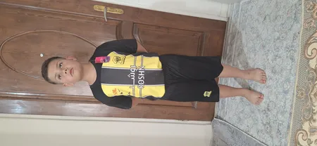 ست تیشرت و شلوارک ورزشی پسرانه طرح الاتحاد مدل بنزما2024