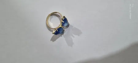 انگشتر دخترانه مدل پروانه کریستالی 148 رنگ آبی